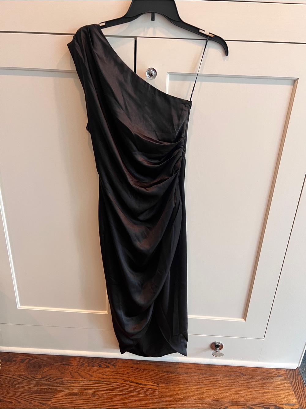 Elliatt One Shoulder Satin Black Dress-small